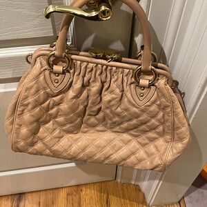 Marc Jacobs quilted leather “ Stam” bag with brass accents